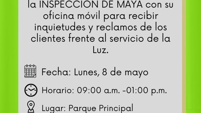 OFICINA MÓVIL DE ENEL VISITA LA INSPECCIÓN DE MAYA