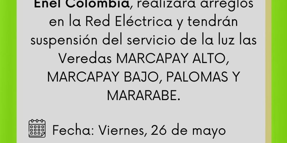 ¡ATENCIÓN! SUSPENSIÓN DEL SUMINISTRO ELÉCTRICO