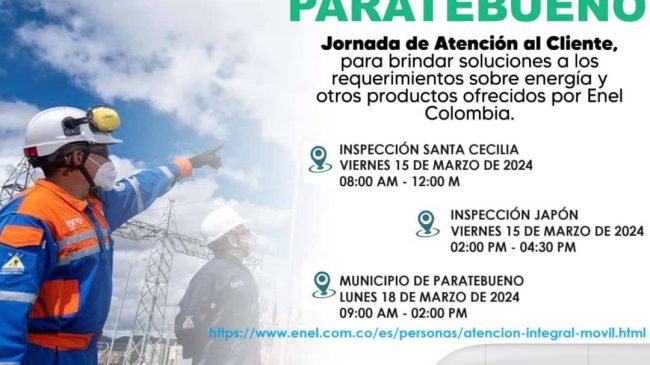 Enel Colombia llega a Paratebueno con jornadas de atención al cliente